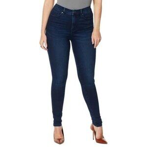 DG2 Diane Gilman Dark Blue Indigo Jeans Womens 26W Petite Stretch Ultra Skinny